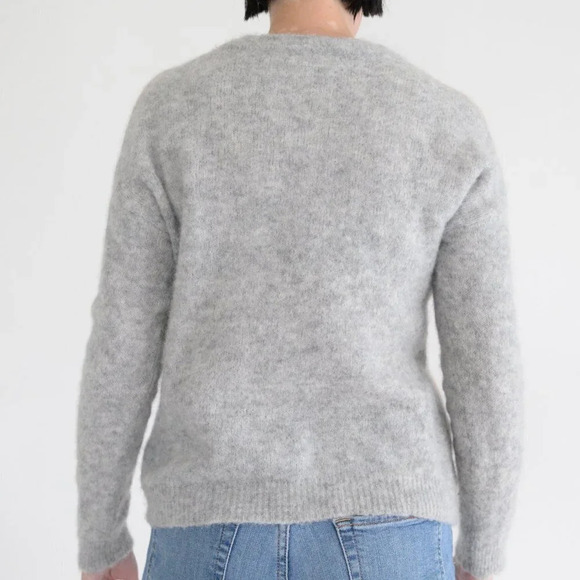 Immagini Grey & Pink Stripe 50% Alpaca 22% Wool Crewneck Sweater M - Picture 3 of 11